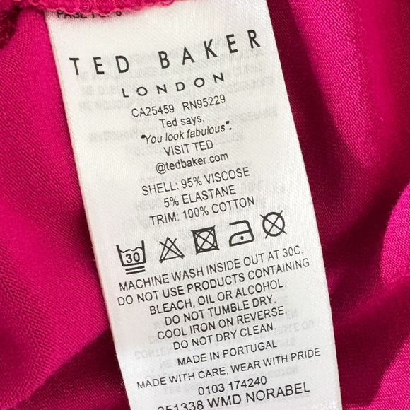 TED BAKER norabel pink tiered jersey maxi sundress 5 M 12 - Picture 8 of 12